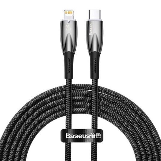 Baseus USB-C cable for Lightning Glimmer Series 20W 2m (Black) Baseus USB-C cable for Lightning Glimmer Series 20W 2m (Black)