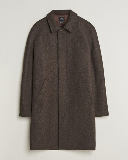 A.P.C. Auster Wool Coat Maroon Melange
