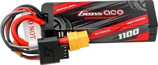 Gens Ace &Tattu Lipo G-Tech 1100mAh 11.1V 3S1P 60C GRP-76 Hardcase Battery With XT60 Plug