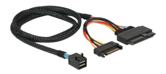 Delock SFF-8643 til U.2 SFF-8639 Strømkabel 0.75 m Svart