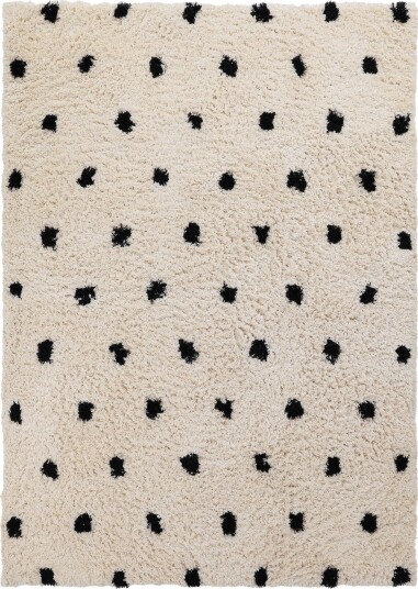 Ryetepper Soria Natural Cotton Shaggy offwhite/svart Størrelse: 240 x 340 cm