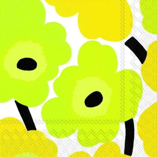 Ihr Marimekko Unikko gule lunsjservietter
