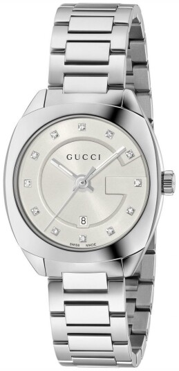 Gucci Dameklokke YA142504 Hvit/Stål Ø30 mm