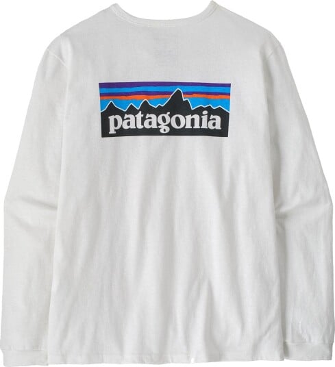 Patagonia Women"s Long Sleeved P 6 Logo Responsibili Tee Fiber White L