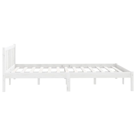vidaXL Sengeramme hvit heltre furu 140x200 cm