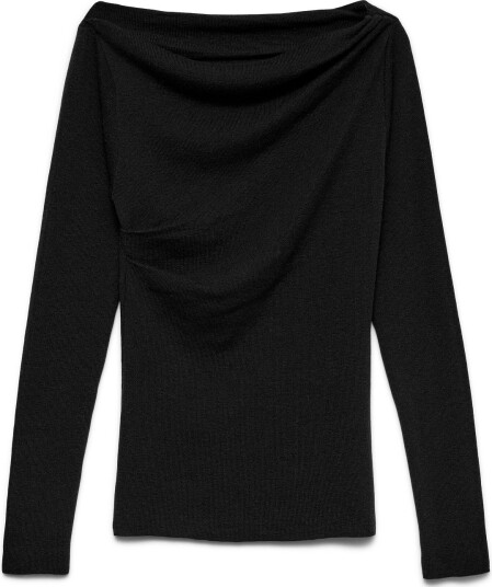 Vero Moda Vmsofine Knit Ls Boatneck Pullover Noos BLACK M Vero Moda Vmsofine Knit Ls Boatneck Pullover Noos BLACK M