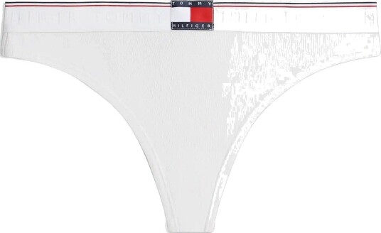 Tommy Hilfiger Varsity Rib Thong WHITE M