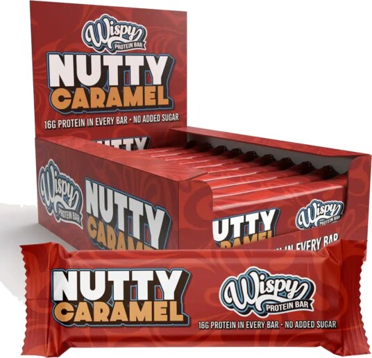Wispy Protein Bar 55g x 10stk Nutty Caramel Wispy Protein Bar 55g x 10stk Nutty Caramel