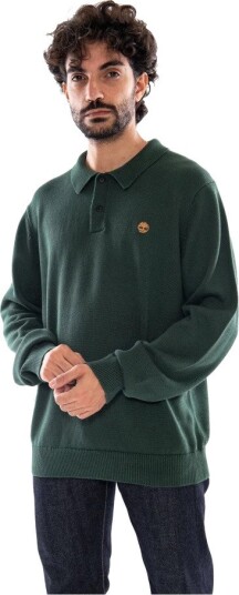 Timberland Cotton Polo Sweater Green XL