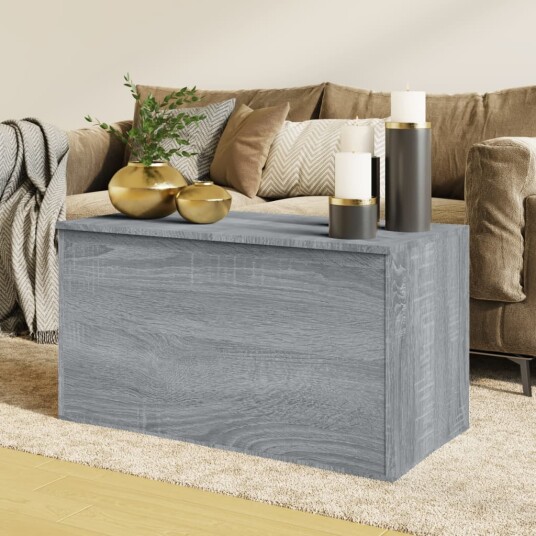 vidaXL Oppbevaringskiste grå sonoma 84x42x46 cm konstruert tre vidaXL Oppbevaringskiste grå sonoma 84x42x46 cm konstruert tre