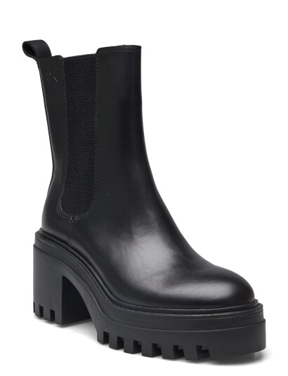 Calvin Klein Chunky Heeled Chelsea Lth - Black - 39 Calvin Klein Chunky Heeled Chelsea Lth - Black - 39