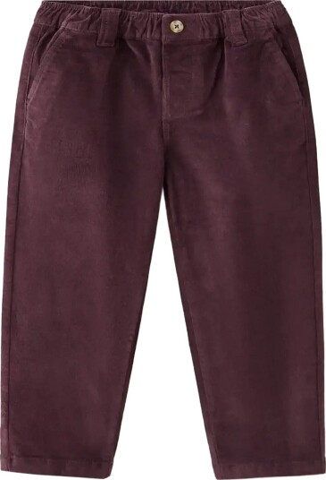 Mango Straight-Leg Cotton Trousers DARK RED 12-18M