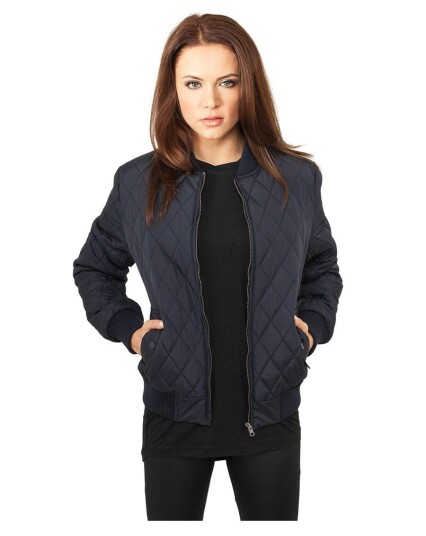 Urban Classics Diamond Quilt Nylon Jacket Women Blå