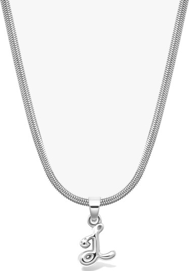 Who Is She Bone Letter Necklace Silver Sølv ONE SIZE