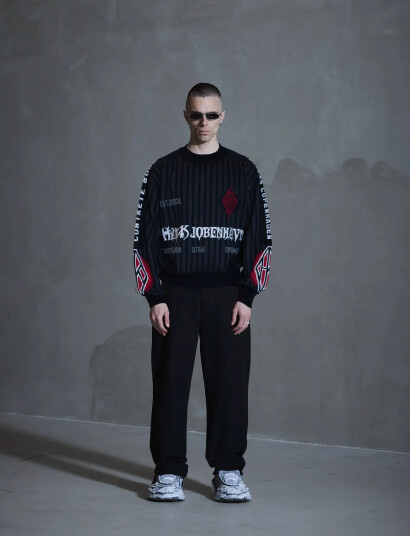 Han Kjøbenhavn Football Knit Sweater Black XXL