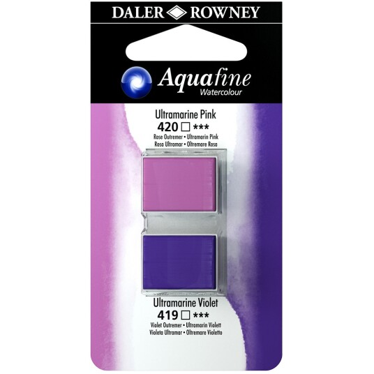 Aquafine Aquarelle Half pan Duo Ultramarine Pink/Ultramarine Violet