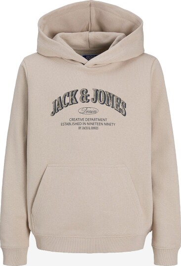 Jack & Jones Junior Hettegenser Jjedenver Logo Sweat Hood Sn Jnr Grå