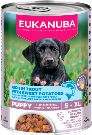 Eukanuba Puppy Våtfor med Laks og Søtpotet 400 g Eukanuba Puppy Våtfor med Laks og Søtpotet 400 g