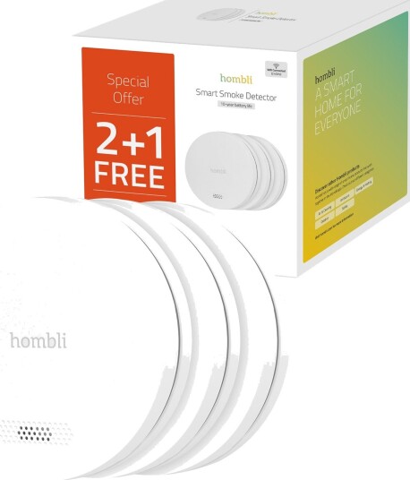 Hombli Røykvarsler Smart (Batteri) 3-pakning