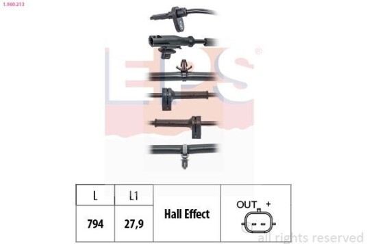 Sensor, ABS EPS 1.960.213