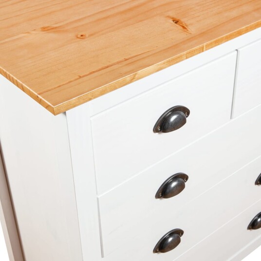 vidaXL Skjenk Hill hvit 79x40x80 cm heltre furu