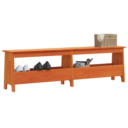 Gangbenk voksbrun 160x28x45 cm heltre furu 8721012196667
