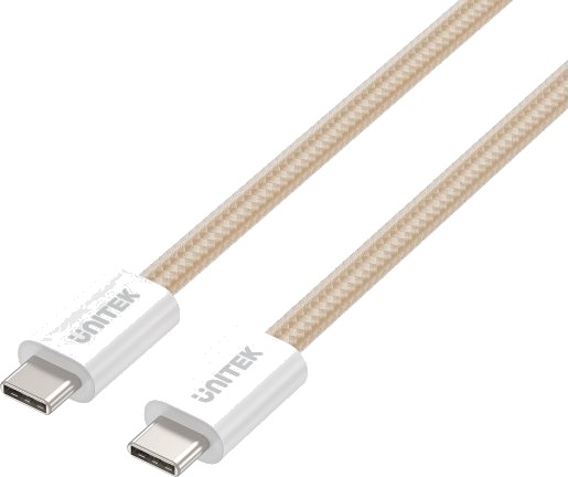 Unitek Usb-Kabel Unitek Magnetisk Flettet Kabel Usb C Pd 100W Beige 1M