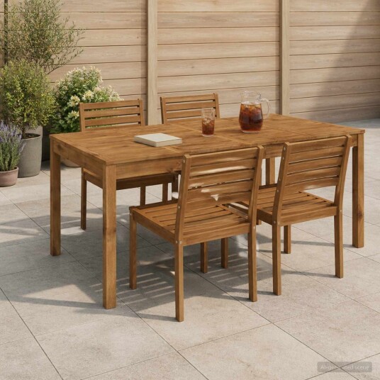 vidaXL Hage middagsbord Naturlig 180 x 88,5 x 75 cm Solid akasietre