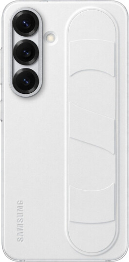 Samsung Galaxy S25 Stående Grip Deksel Hvit med Bordstøtte Samsung Galaxy S25 Stående Grip Deksel Hvit med Bordstøtte