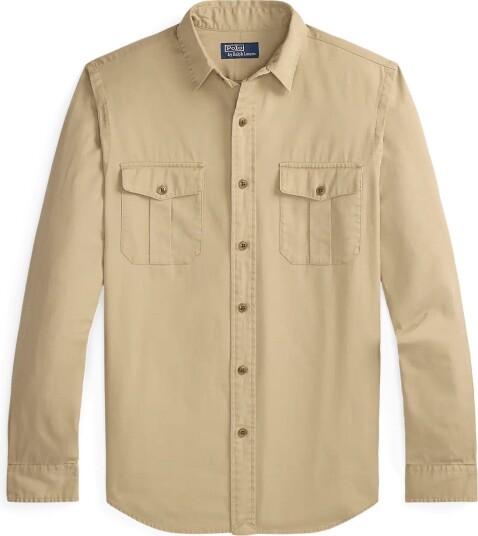 Polo Ralph Lauren Classic Fit Washed Chino Workshirt VINTAGE KHAKI S