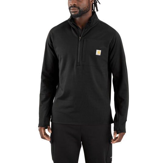 Carhartt Carhartt Force Relaxed Fit Mock Neck Half Zip T Shirt Men Black 2XL 2XL