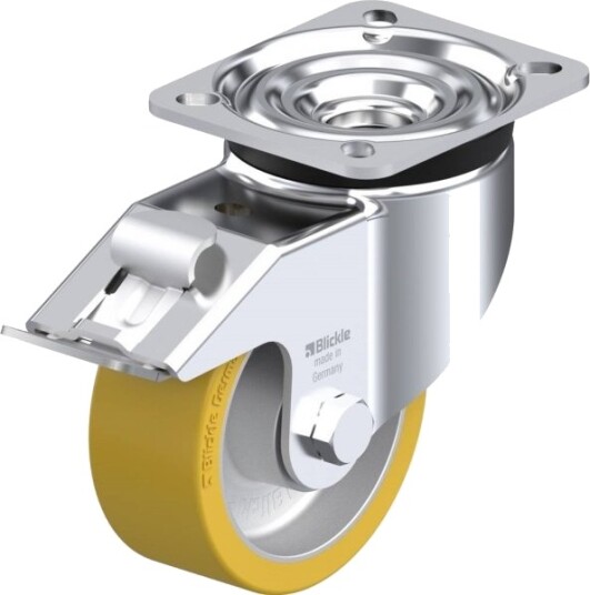 Blickle 605600 Lk-Alth 100K-1-Fi Styrehjul Med Brems, Hjuldiameter 100 Mm, Bæreevne (Maks.) 350 Kg, 1 Stk