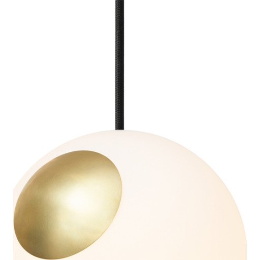 Bright Spot Pendel 20 cm Opal/Messing/Svart ledning