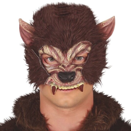 Fiestas Guirca Halvmaske Brun Ulv lateks
