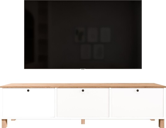 TV-benk Hanah Home Nord (180 x 45,6 x 32 cm) Hvit eik - Hvit og eik