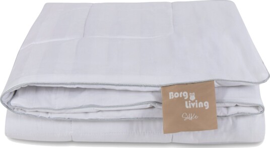 Borg Living Silkedyne med 100% Mulberry silkefyll   Temperaturregulerende helårsdyne   Borg Living