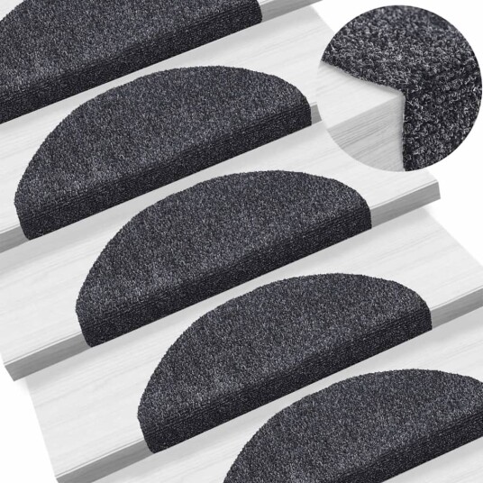 vidaXL Selvklebende trappematter nålestempel 15 stk 65x21x4cm mørk grå vidaXL Selvklebende trappematter nålestempel 15 stk 65x21x4cm mørk grå