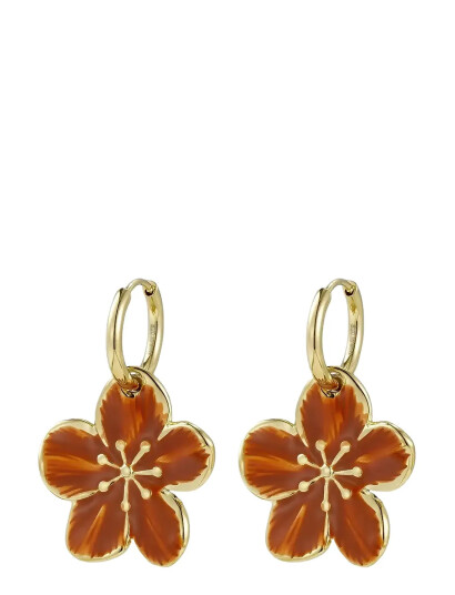 BUD TO ROSE Calista Enamel Earring Brown/Gold Guld One Size BUD TO ROSE Calista Enamel Earring Brown/Gold Guld One Size
