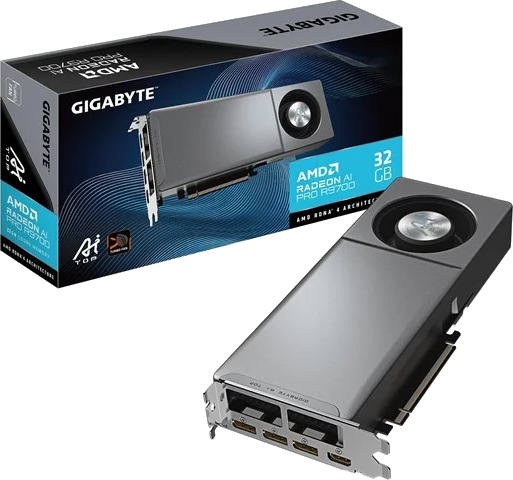 Gigabyte Radeon Pro 9700 AI TOP Grafikkort med 32GB GDDR6