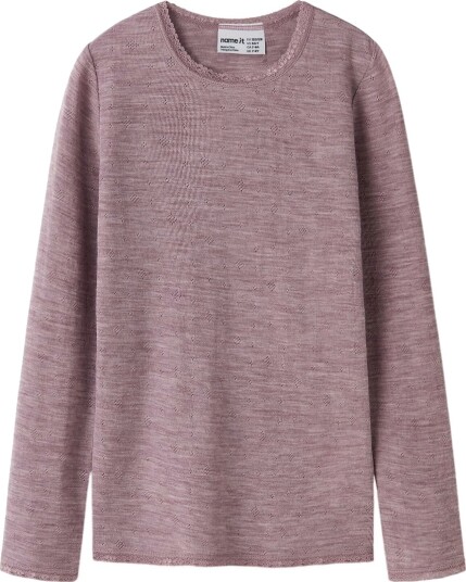 Name It Nkfwang Wool Needle Ls Top Solid Pink 116