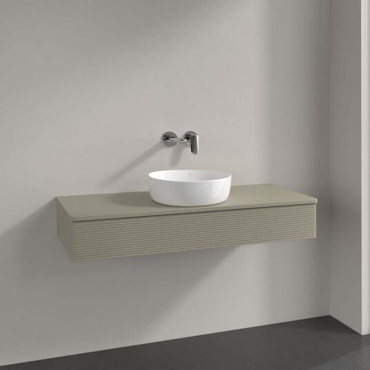 Villeroy & Boch Antao Servantskap med 1 skuff 120x50x19 cm u/lys Steingrå Matt Villeroy & Boch Antao Servantskap med 1 skuff 120x50x19 cm u/lys Steingrå Matt