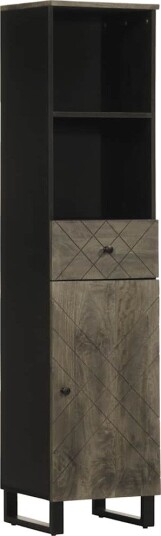  Baderomsskap svart 38x33x160 cm heltre mango 8721158447999