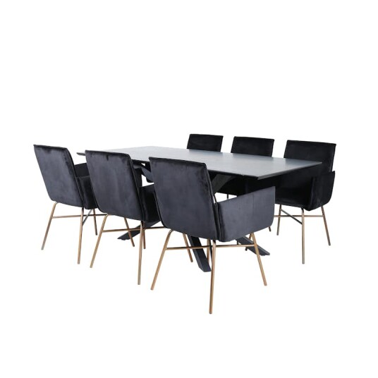Venture Home Spisegruppe Venture Home med Piata Spisebord og 6 Annika Spisestoler GR22527