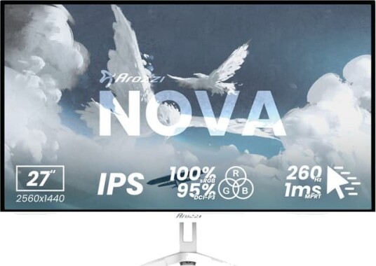 Arozzi Nova 27" QHD/IPS/260Hz/1ms gamingskjerm hvit AZ-NO-27T2K260-WT