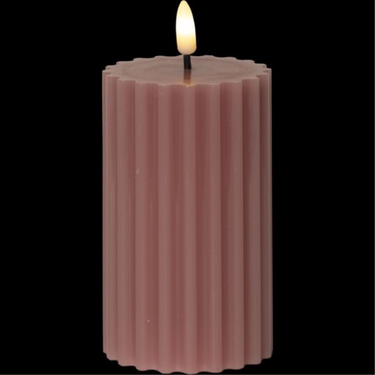 Star Trading LED blokklys Flamme Stripe 15 cm – rosa