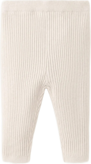 Mango Cotton Ribbed Leggings Beige 1 3M