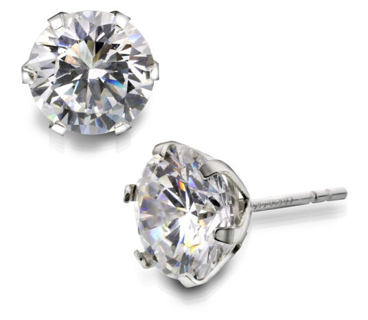 Pan Jewelry Øredobber i 585 hvitt gull med zirkonia