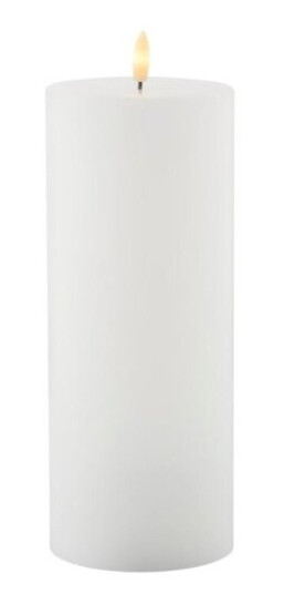 Sirius Home Sille Genopladelig Bloklys Hvid   Ø 10 Cm H 25