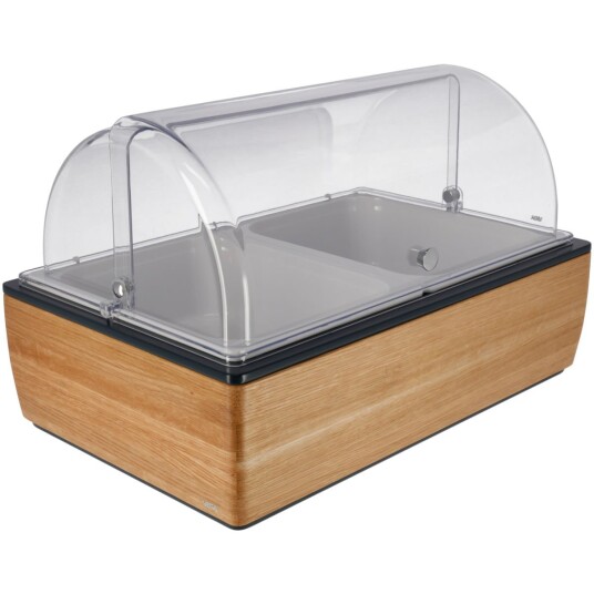 VEGA Buffetsystem komplett Montana eik 10 cm melamin hvit 2 x GN 1/2; Størrelse GN 1/1, 55.4x35.2x29.9 cm (LxBxH); Eik/Transparent/Hvit; Rektangulær