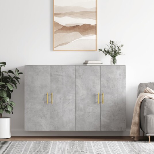 Veggskap 2 stk betonggrå 69,5x34x90 cm 8720845408640 Veggskap 2 stk betonggrå 69,5x34x90 cm 8720845408640